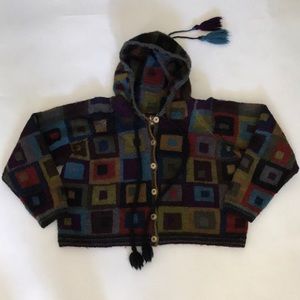 Y2K Style Handknit Wool Cropped Hoodie